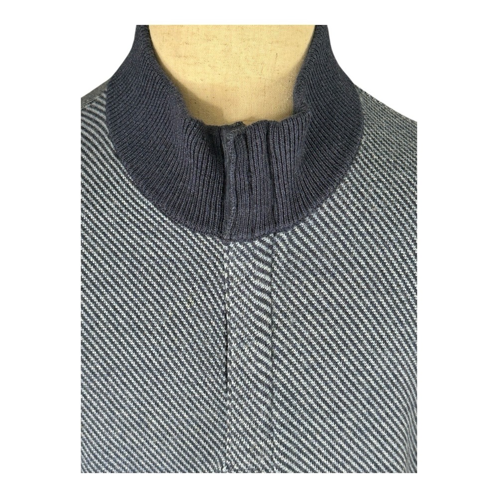 Vineyard Vines Pullover Sweater Mens Blue Mille‎ Merino Wool Quarter Sz XL - Picture 2 of 14